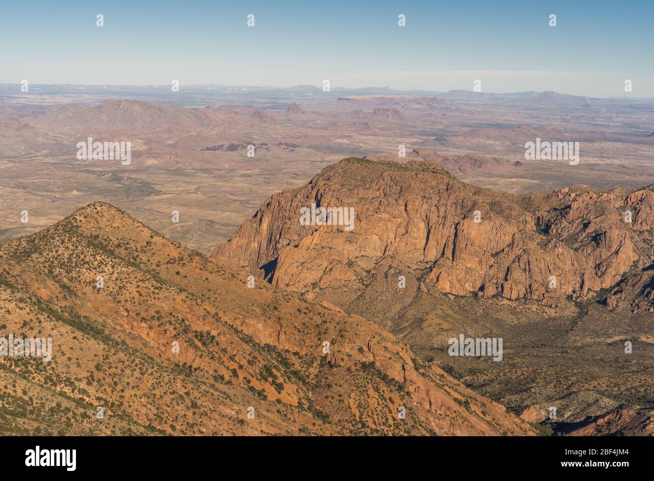 View from the summit of Emory Peak in Big Bend National Park. Stock Photo