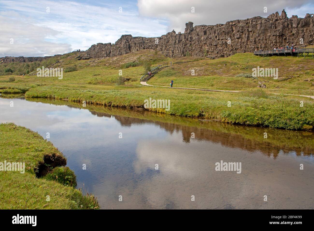 Stream below the Silfra Fissure at Thingvellir Stock Photo