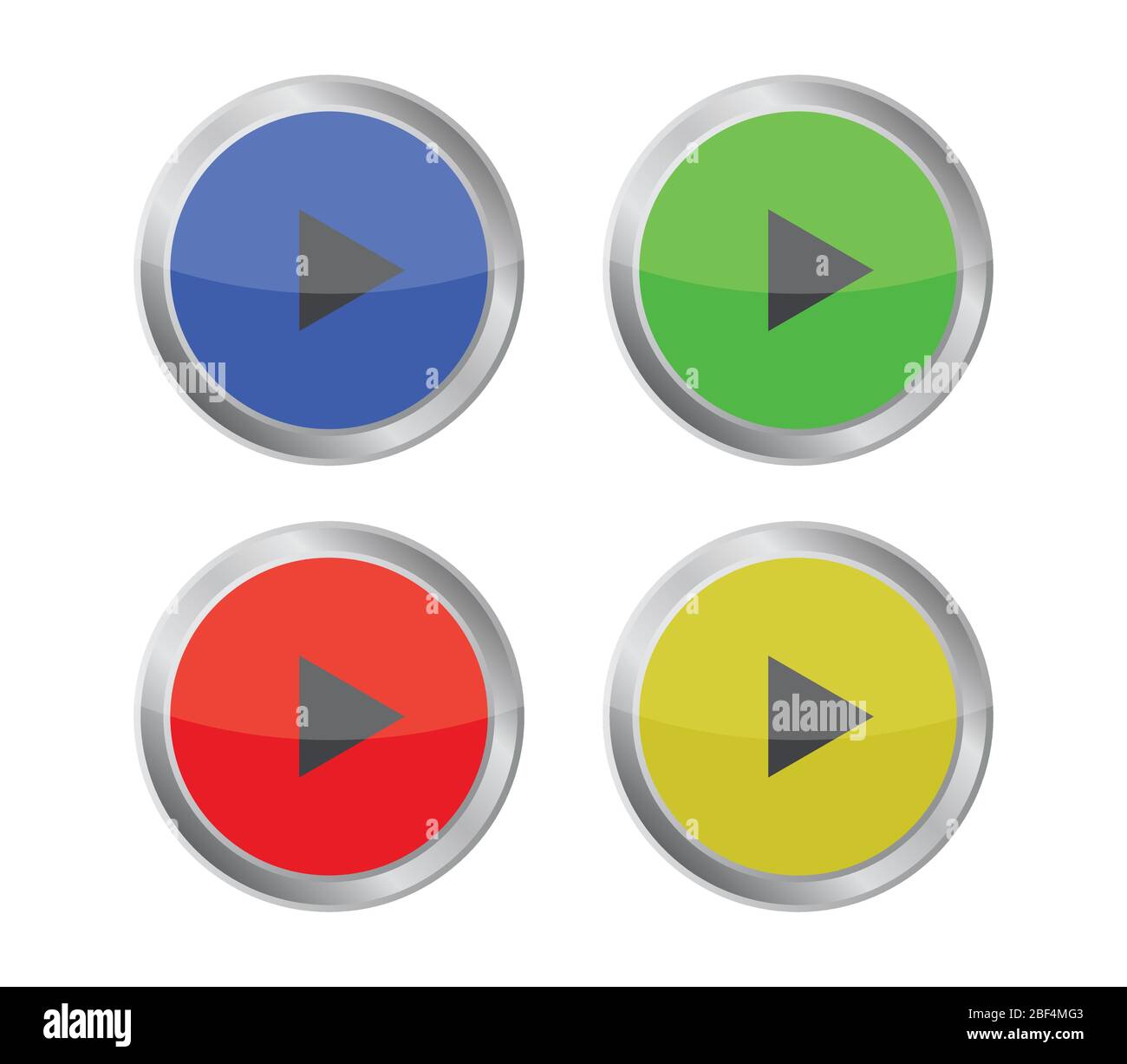 play button icon illustrated in vector on white background Stock Vector ...