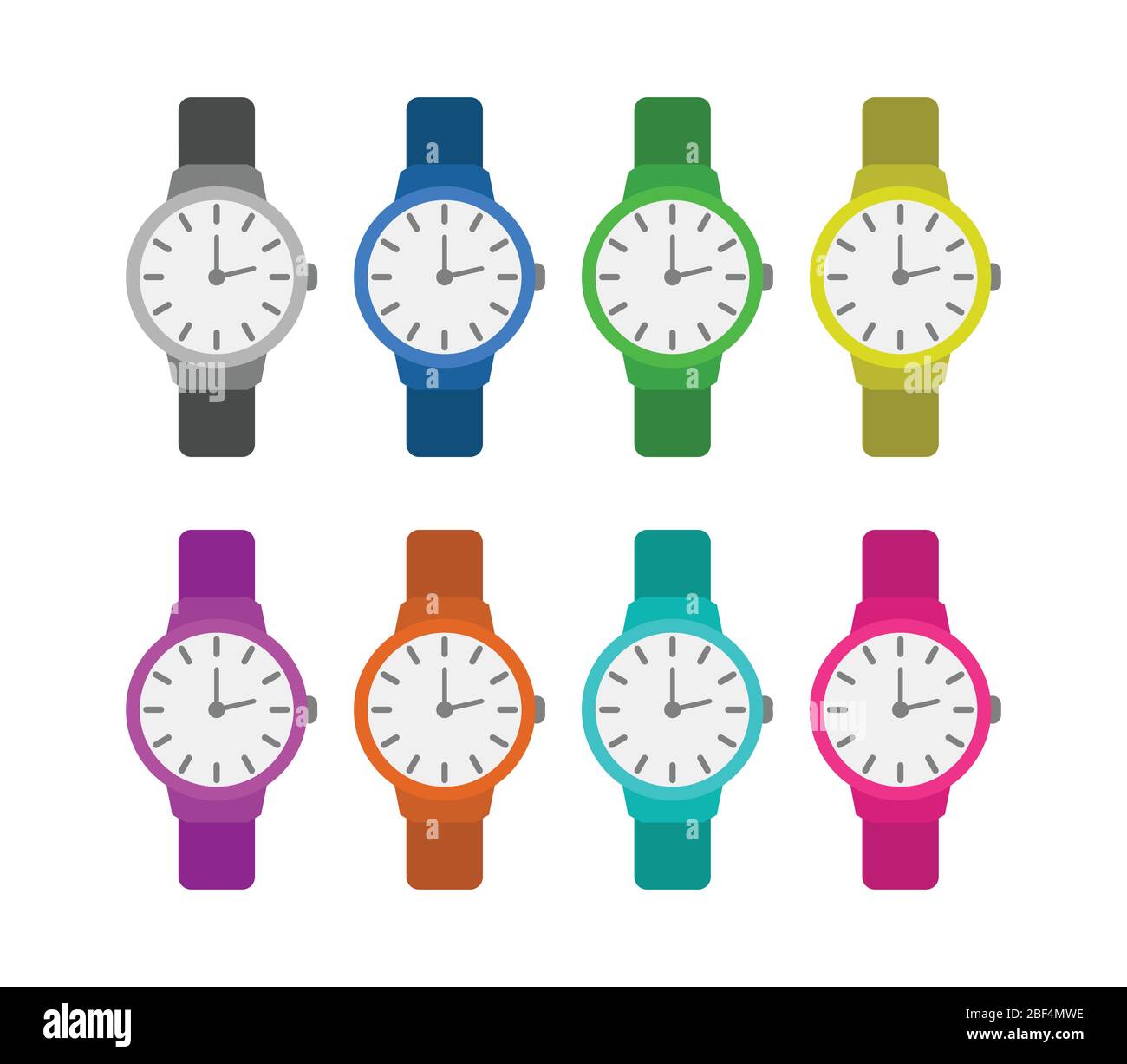 clock icon illustrated in vector on white background Stock Vector Image ...