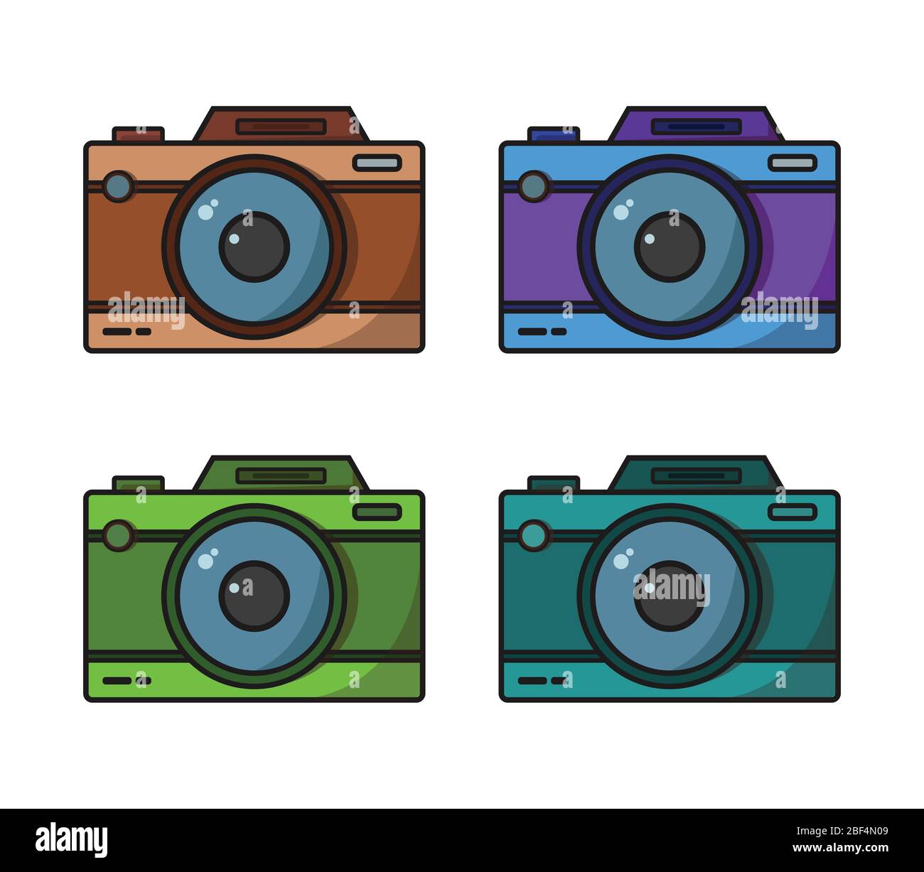 camera icon illustrated in vector on white background Stock Vector