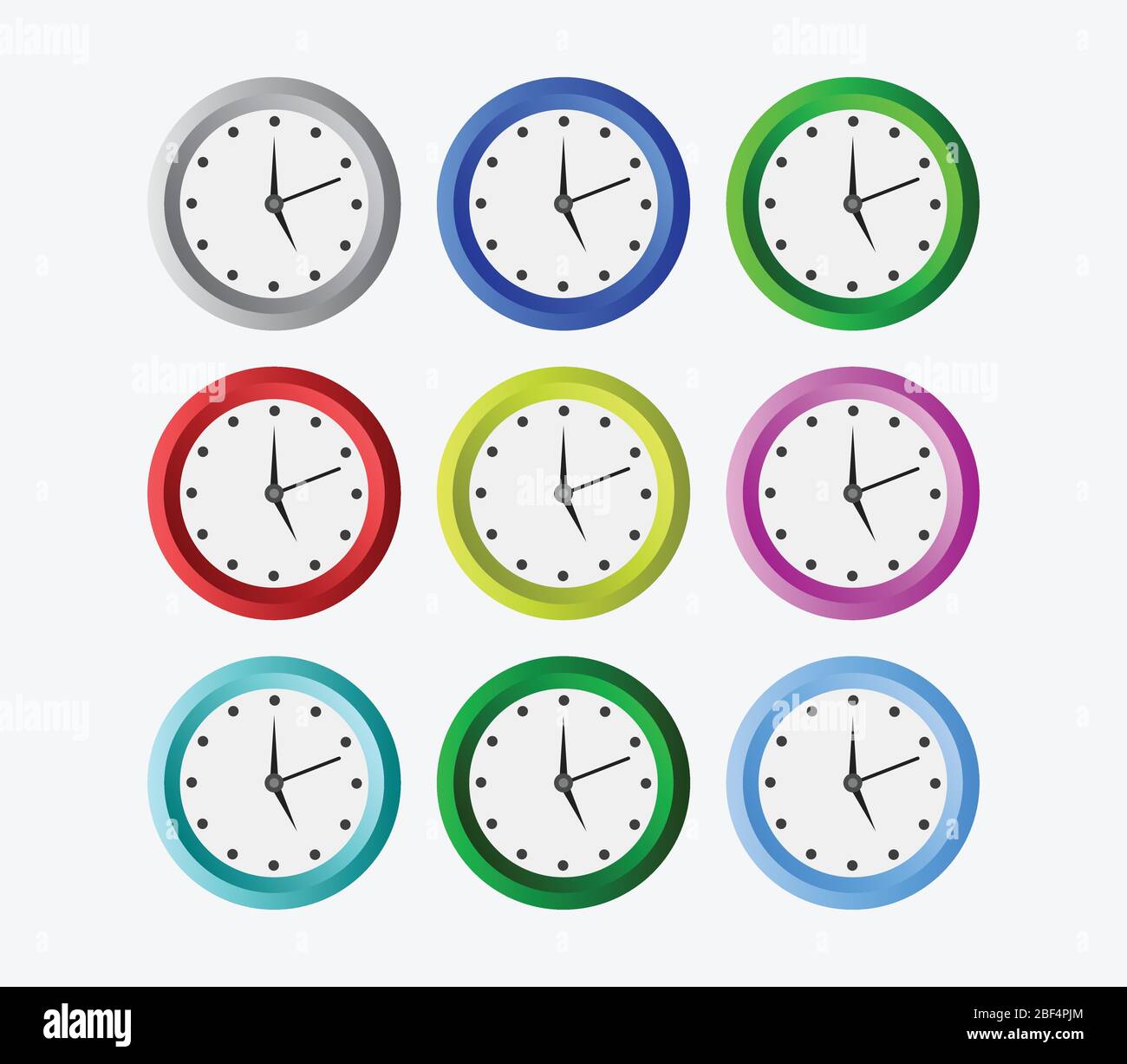 clock icon illustrated in vector on white background Stock Vector Image ...