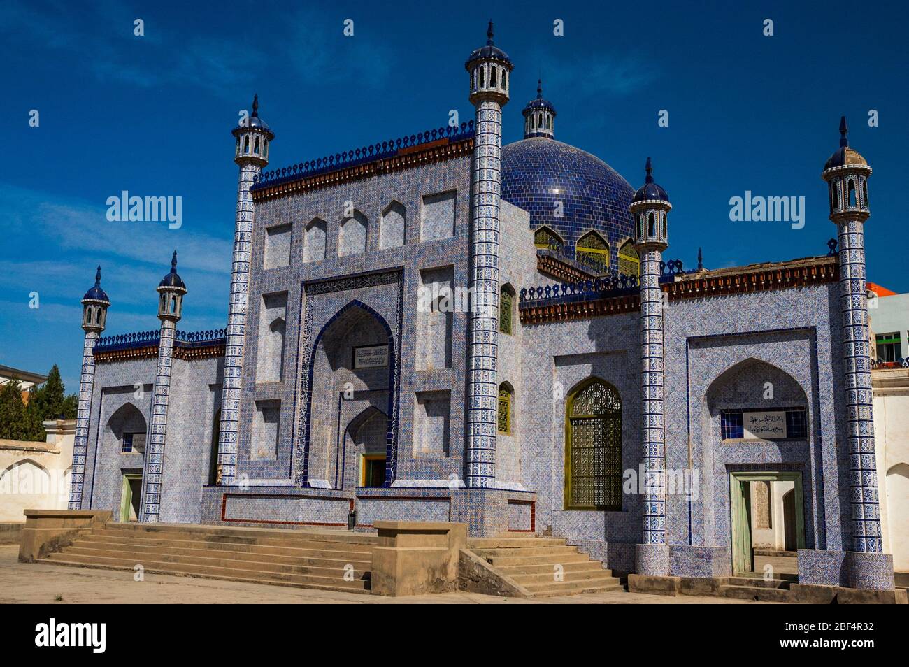 Tomb of Yusuf Has Hajib as rebuilt between 1986 and 1993. He was a celebrated thinker of the Uighur world. Kashgar Stock Photo