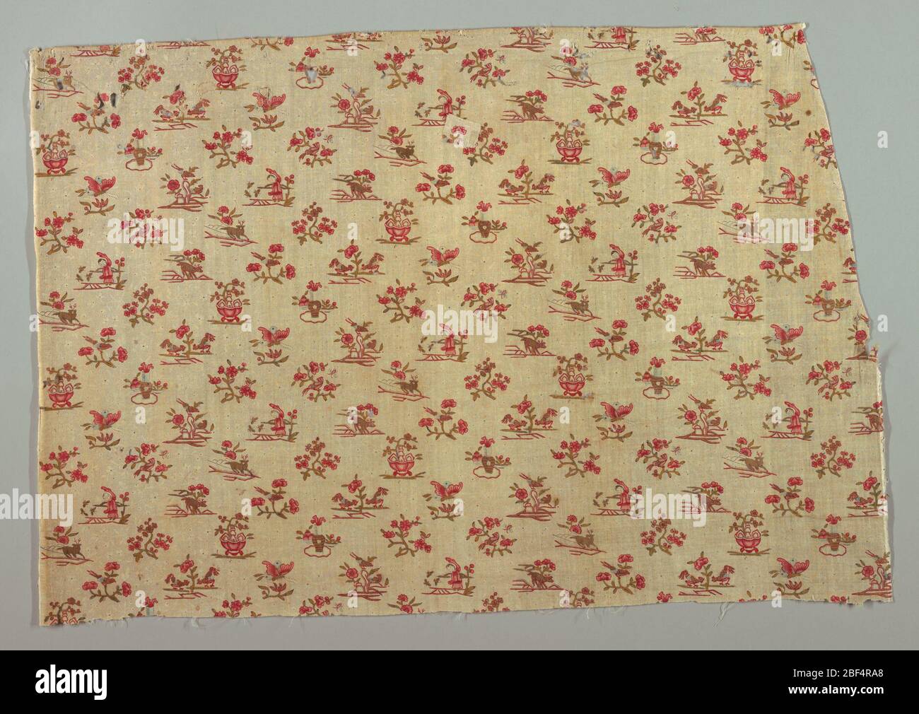 Polychrome Textile Textile. Polychrome of small motifs – animals, birds, butterflies ...