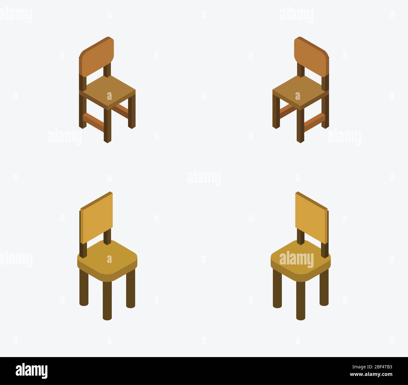 isometric chair icon illustrated in vector on white background Stock ...