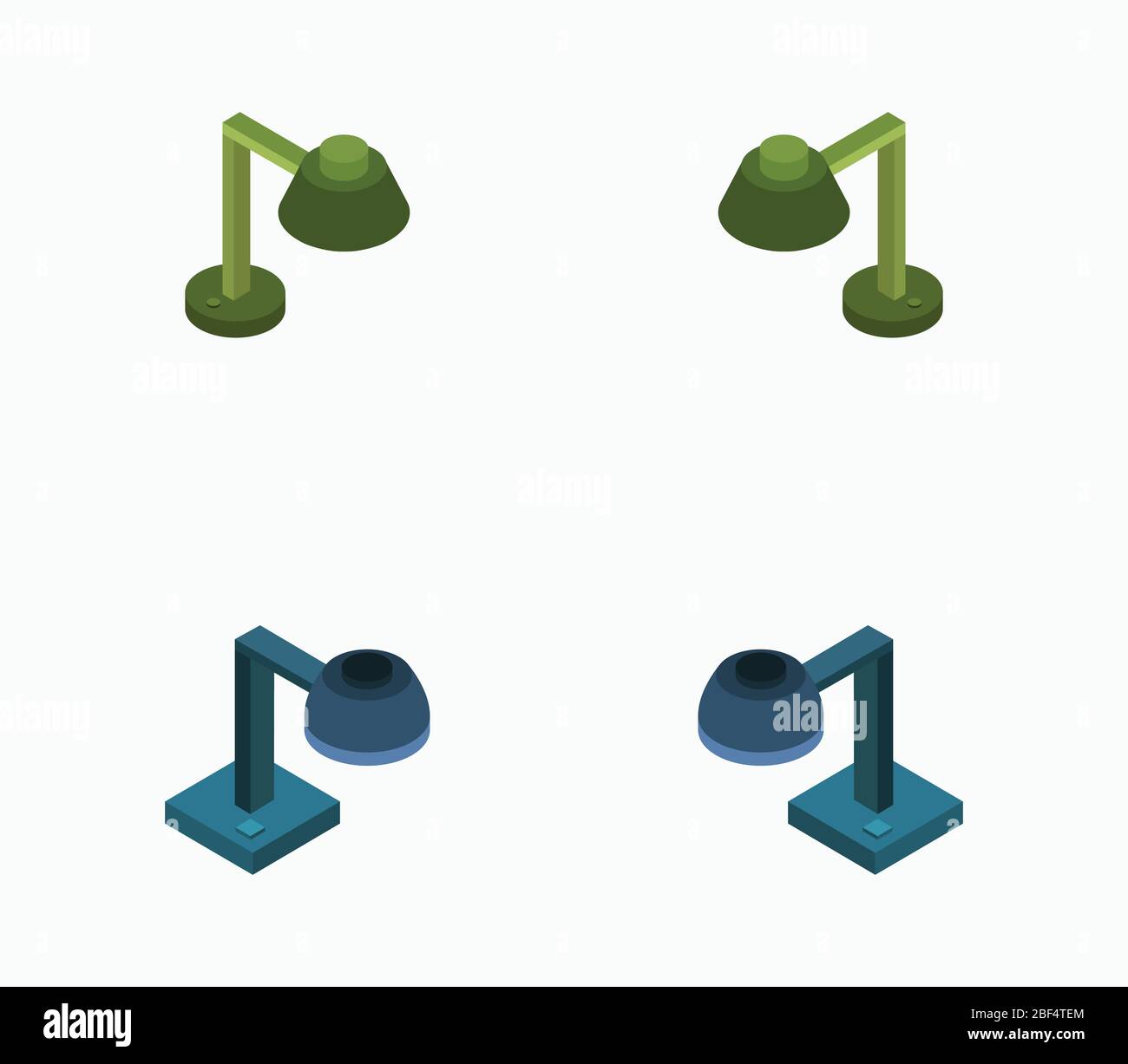 desk lamp icon illustrated in vector on white background Stock Vector