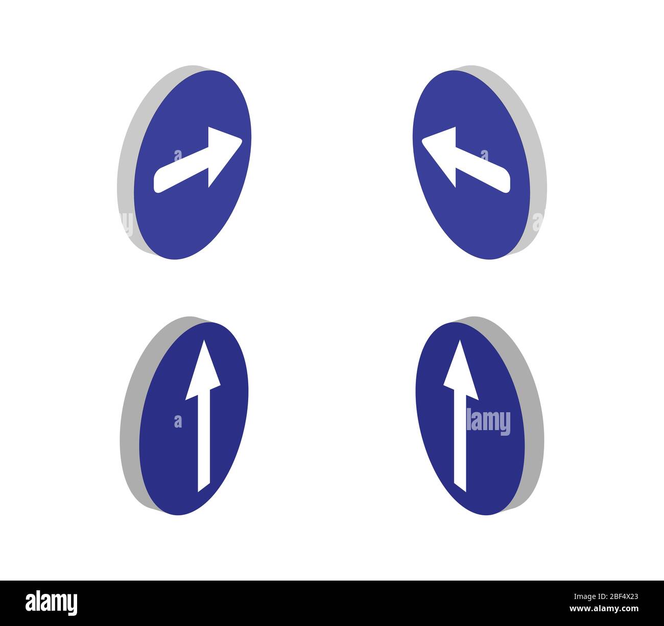 isometric road signs icon illustrated in vector on white background ...