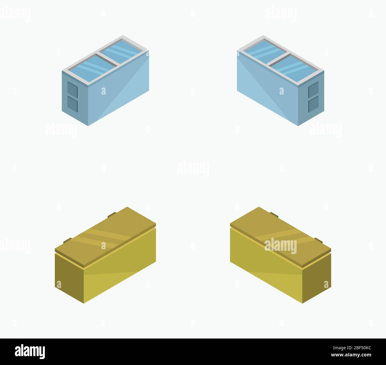 isometric freezer icon illustrated in vector on white background Stock Vector