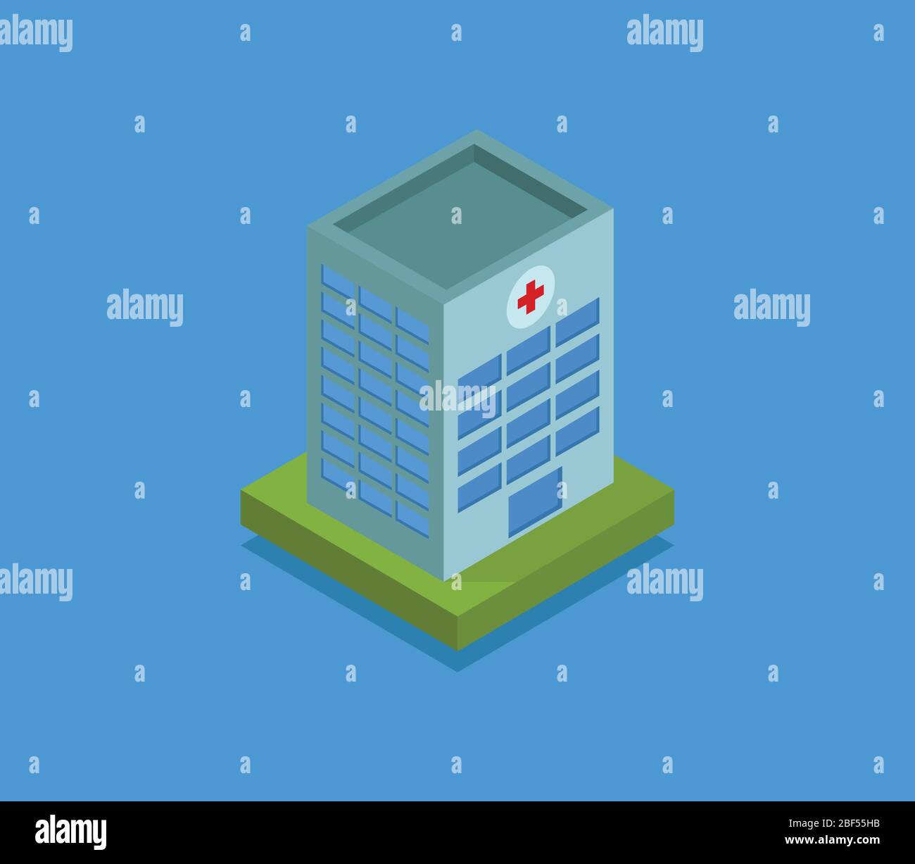 hospital isometric icon illustrated in vector on white background Stock ...