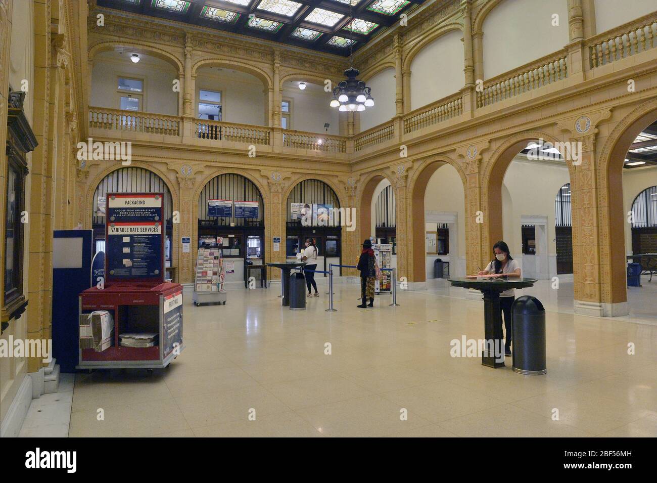 Customers Practice Social Distancing At A United States Post Office On Colorado Ave In Pasadena California On Thursday April 16 The U S Postal Service Warned Congress This Week That It Will Completely