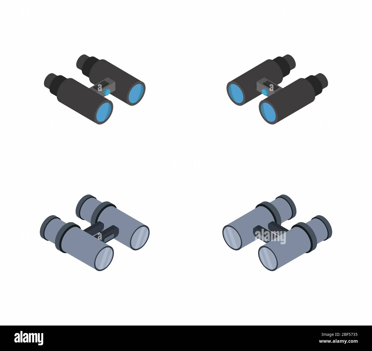 binoculars icon illustrated in vector on white background Stock Vector