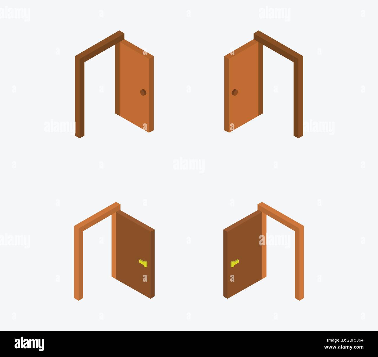 isometric door icon illustrated in vector on white background Stock ...