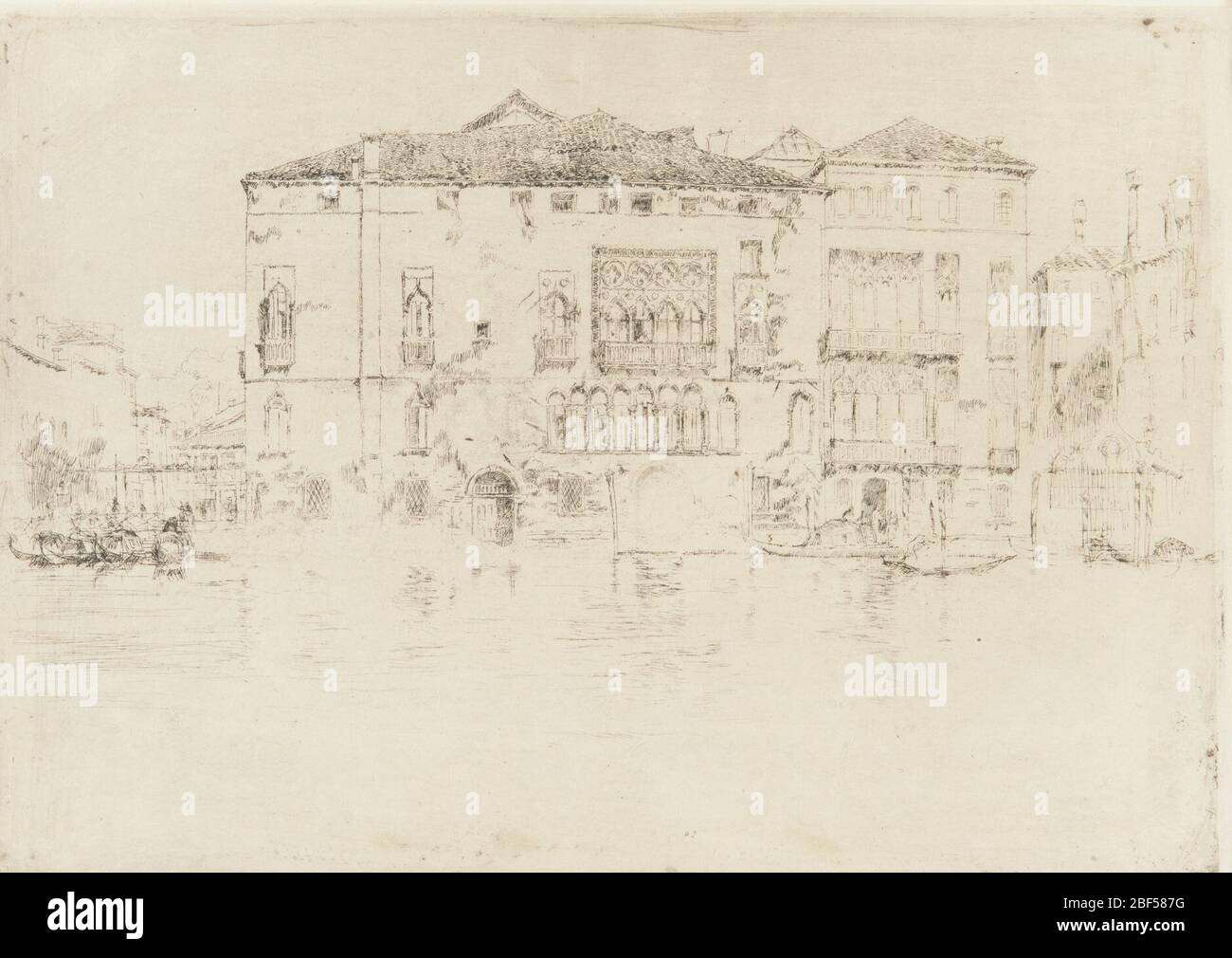 (Artist) James McNeill Whistler; United States; 1879-1880; Etching and drypoint on paper; H x W: 25 x 36 cm (9 13/16 x 14 3/16 in); Gift of Charles Lang Freer Stock Photo