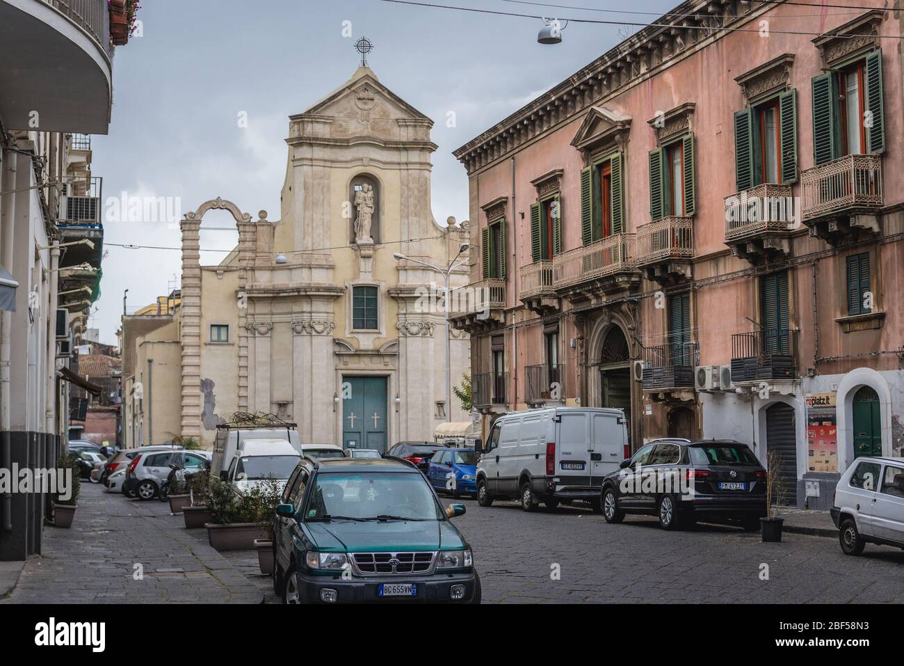 Church of San Giuseppe al Transito in Catania, second largest city of Sicily island in Italy Stock Photo