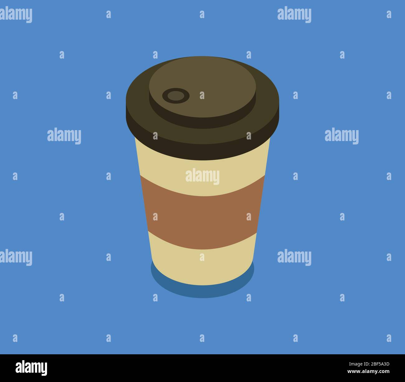 isometric coffee icon illustrated in vector on white background Stock Vector
