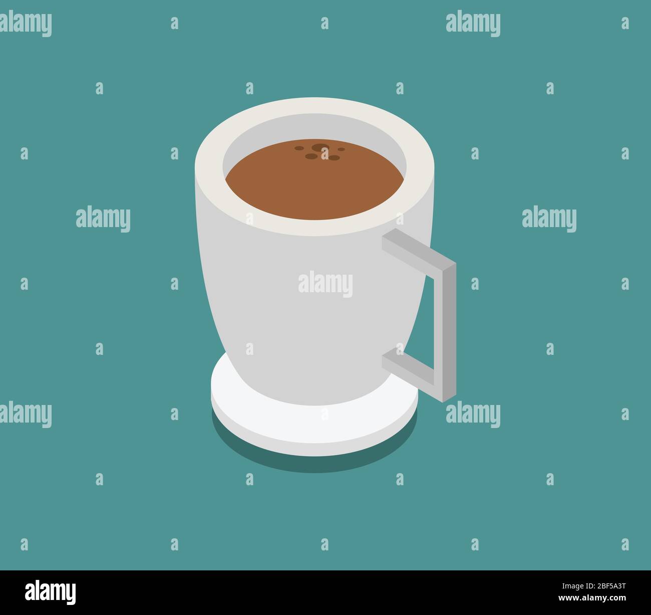 isometric coffee icon illustrated in vector on white background Stock Vector
