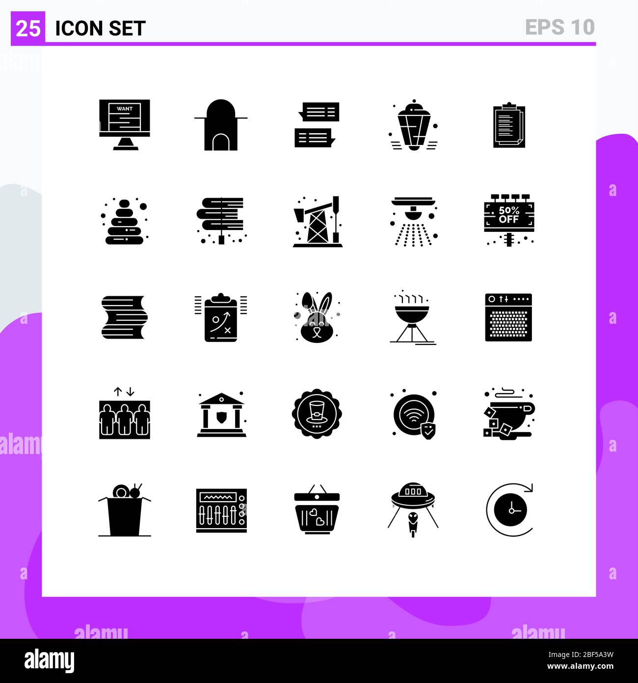 25 User Interface Solid Glyph Pack Of Modern Signs And Symbols Of Decoration Muslim Chat Lamp Conversations Editable Vector Design Elements Stock Vector Image Art Alamy