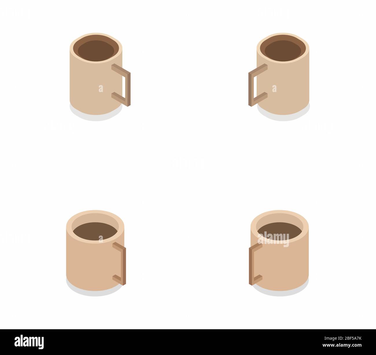 isometric coffee icon illustrated in vector on white background Stock Vector