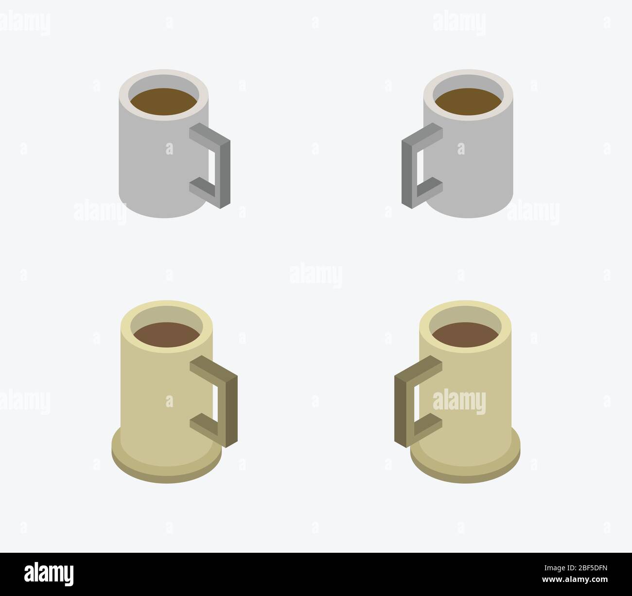 isometric coffee icon illustrated in vector on white background Stock Vector