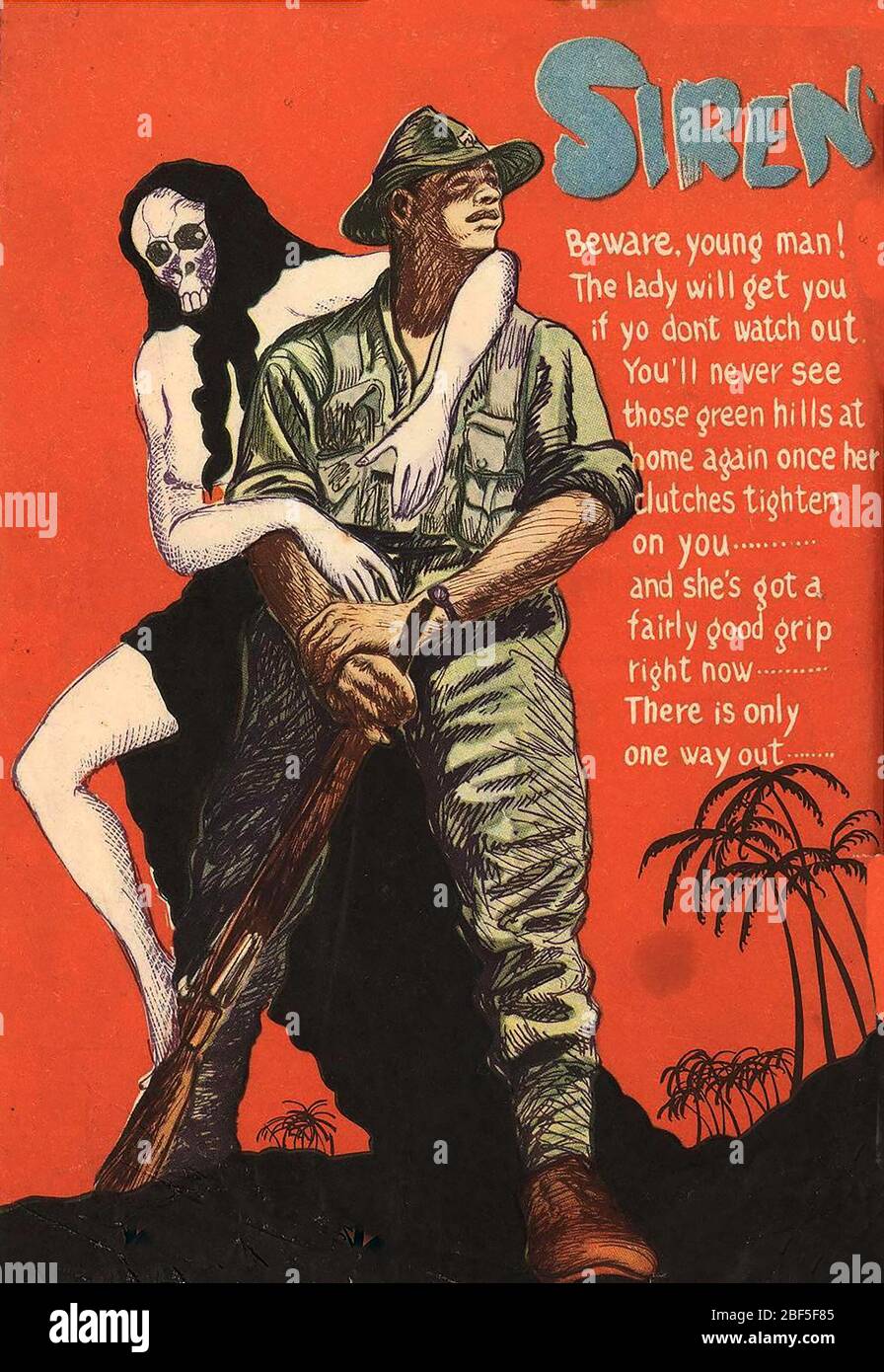 PACIFIC WAR Japanese propaganda leaflet 1942 Stock Photo