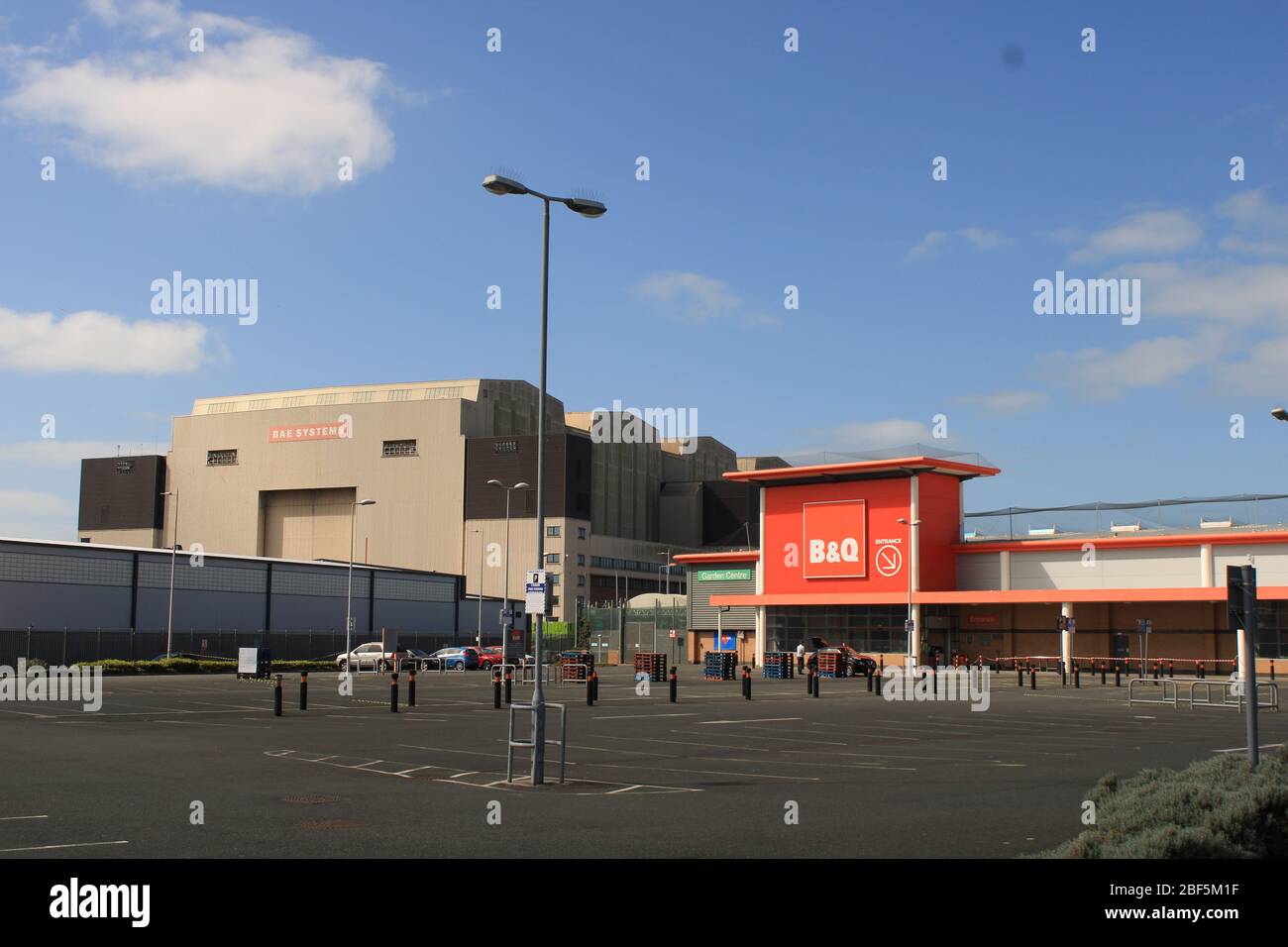 UK, BarrowInFurness, B&Q, Empty Car Park, Covid19, spring 2020, B&Q
