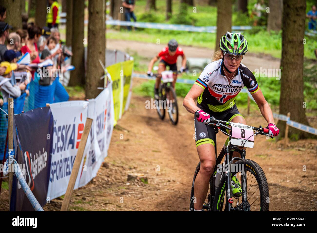 NOVE MESTO NA MORAVE - MAY 25, 2014. Gunn-Rita Dahle Flesjaa (NOR) racing  for Team Merida at the UCI Mountain Bike Cross Country World Cup Stock  Photo - Alamy