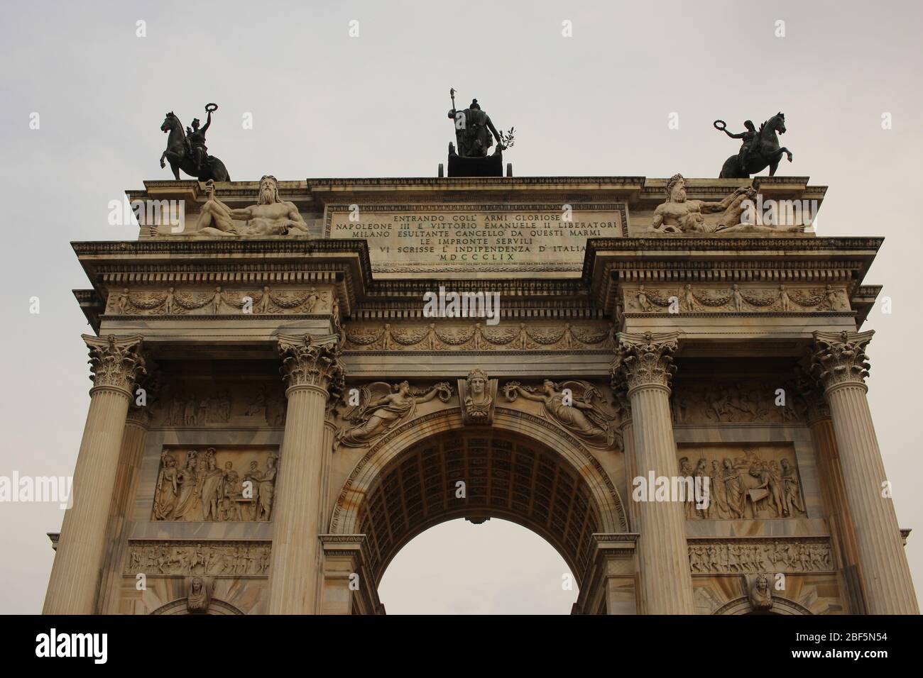 Detail of Arco della Pace, Milan, Italy Stock Photo