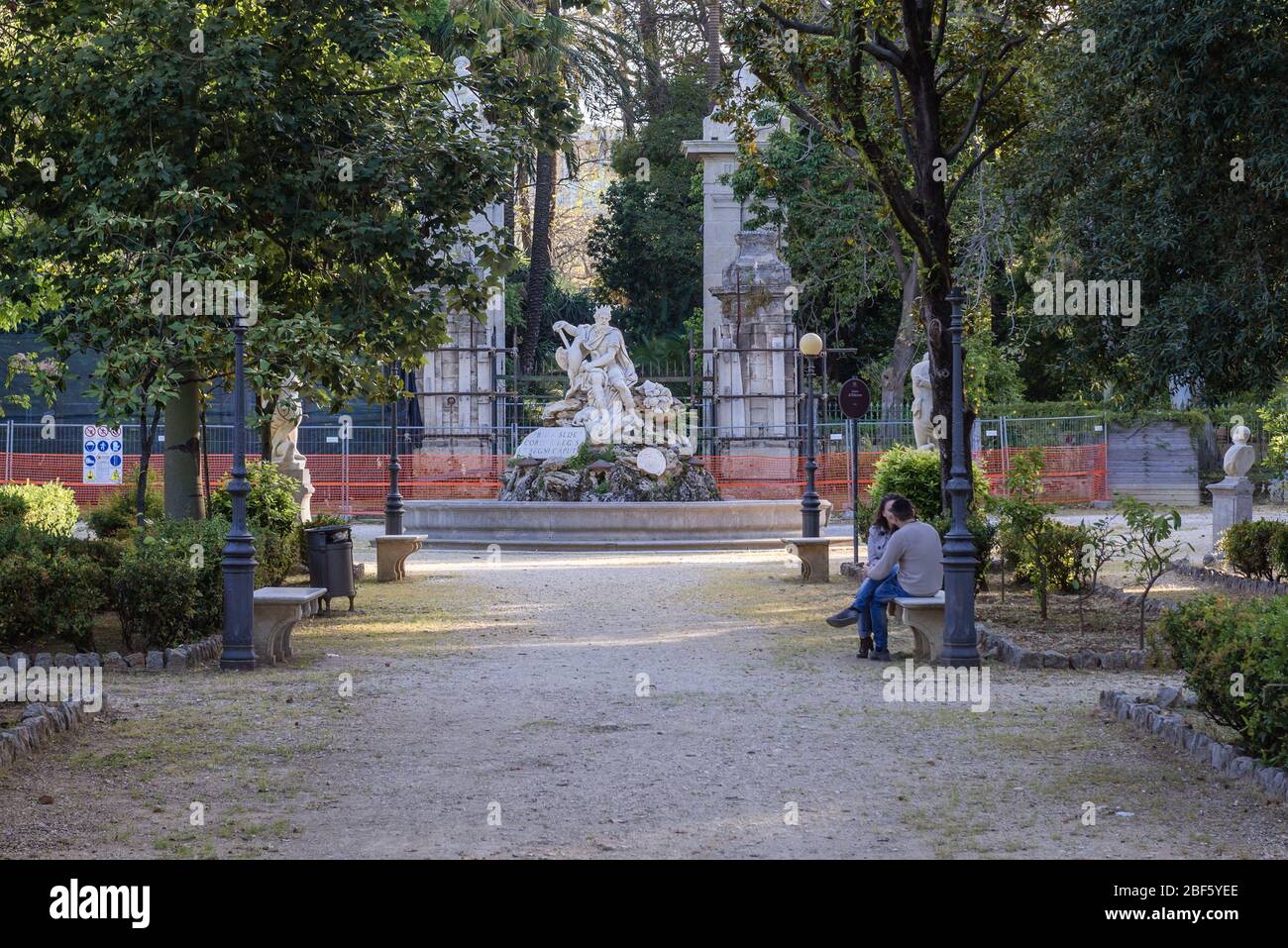 Fontana del Genio sculpted water fountain from 1778 in Villa Giulia park also known as Villa del Fontana del Genio sculpted water fountain from 1778 in Villa Giulia park also known as Villa del