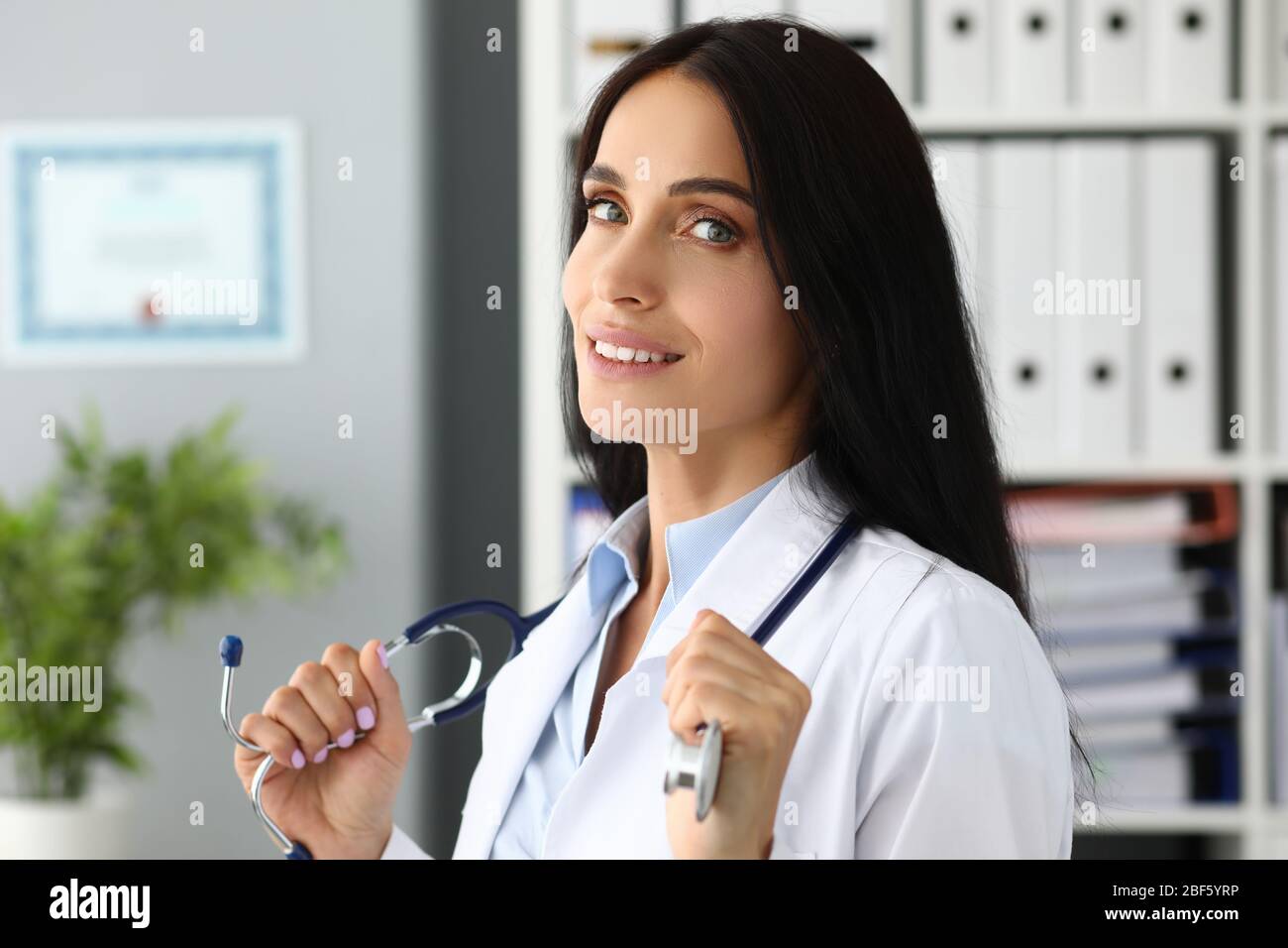 Smiling millennial caucasian doctor hi-res stock photography and images ...