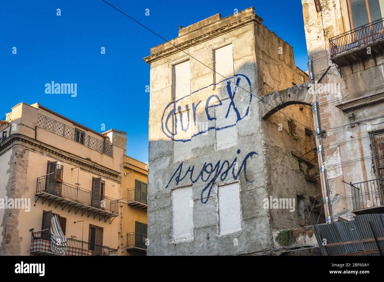 Old buildings in Castellammare o Loggia district of Palermo city of Southern Italy, the capital of autonomous region of Sicily Stock Photo