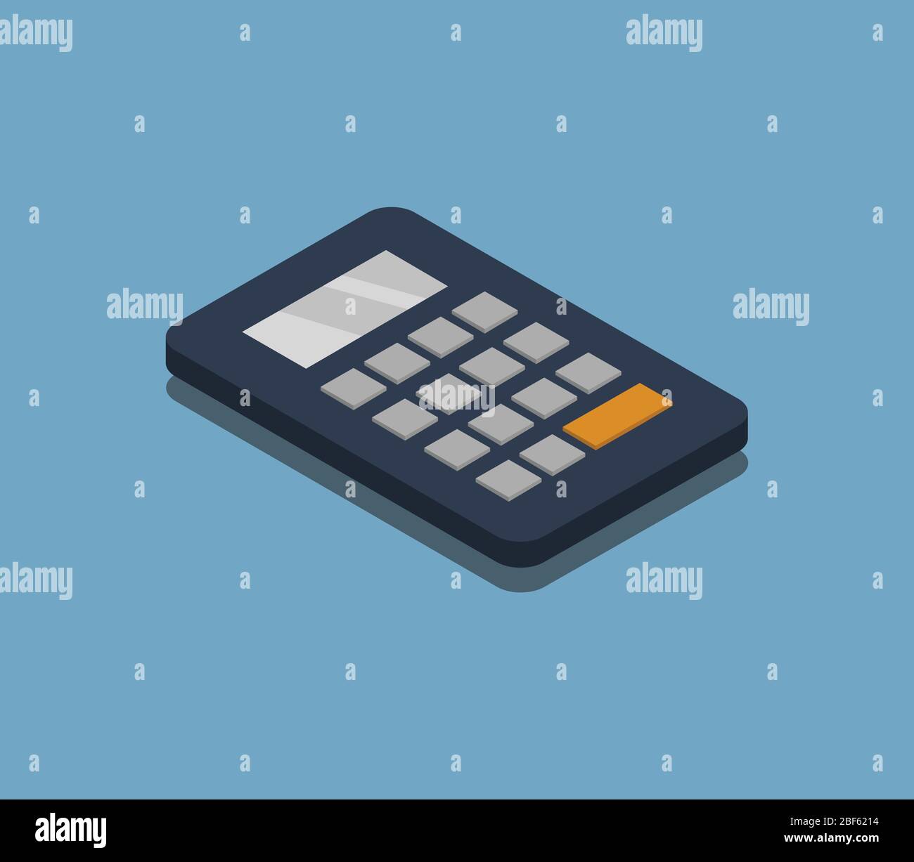 isometric calculator icon illustrated in vector on white background Stock Vector