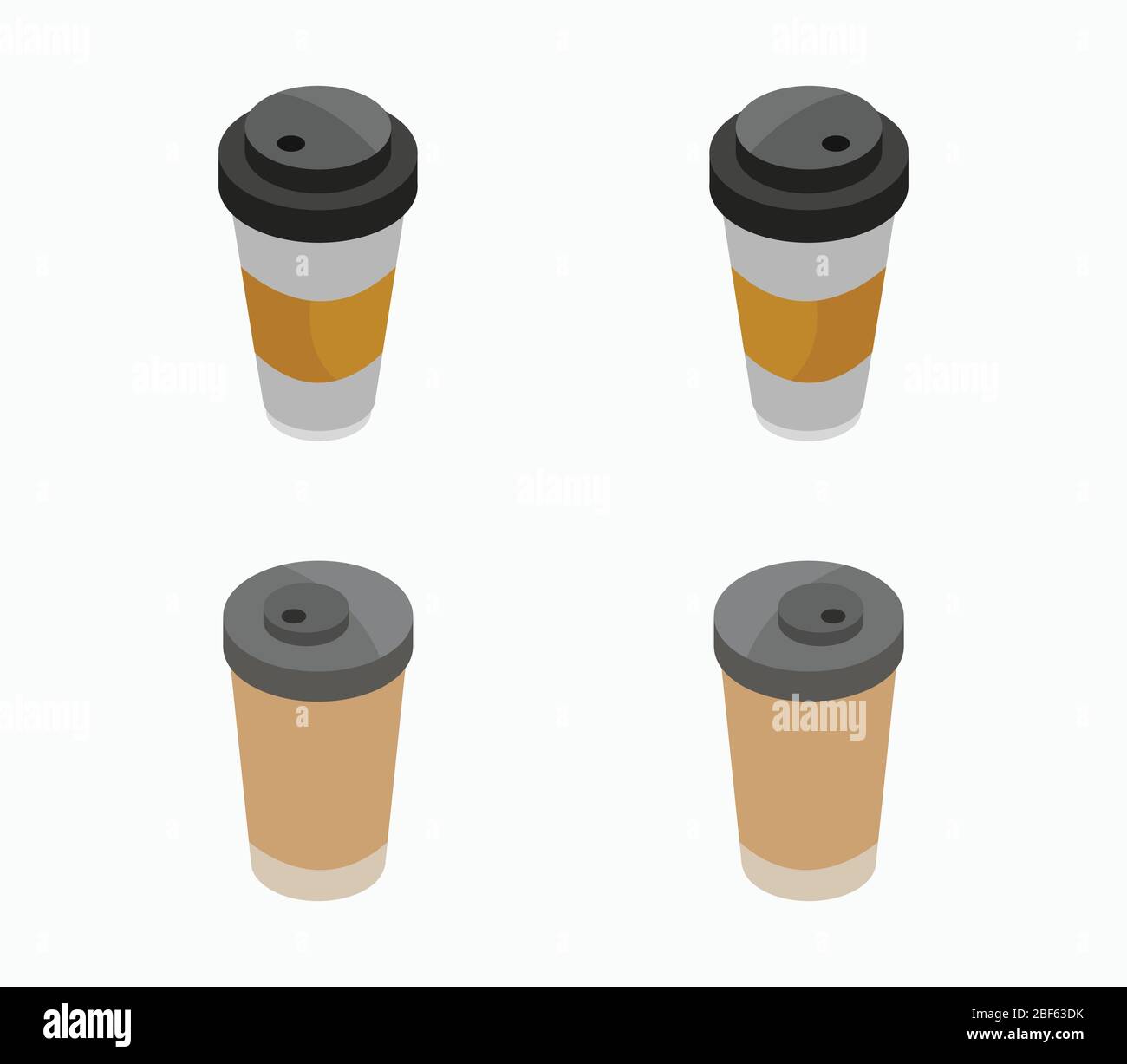 isometric coffee icon illustrated in vector on white background Stock Vector
