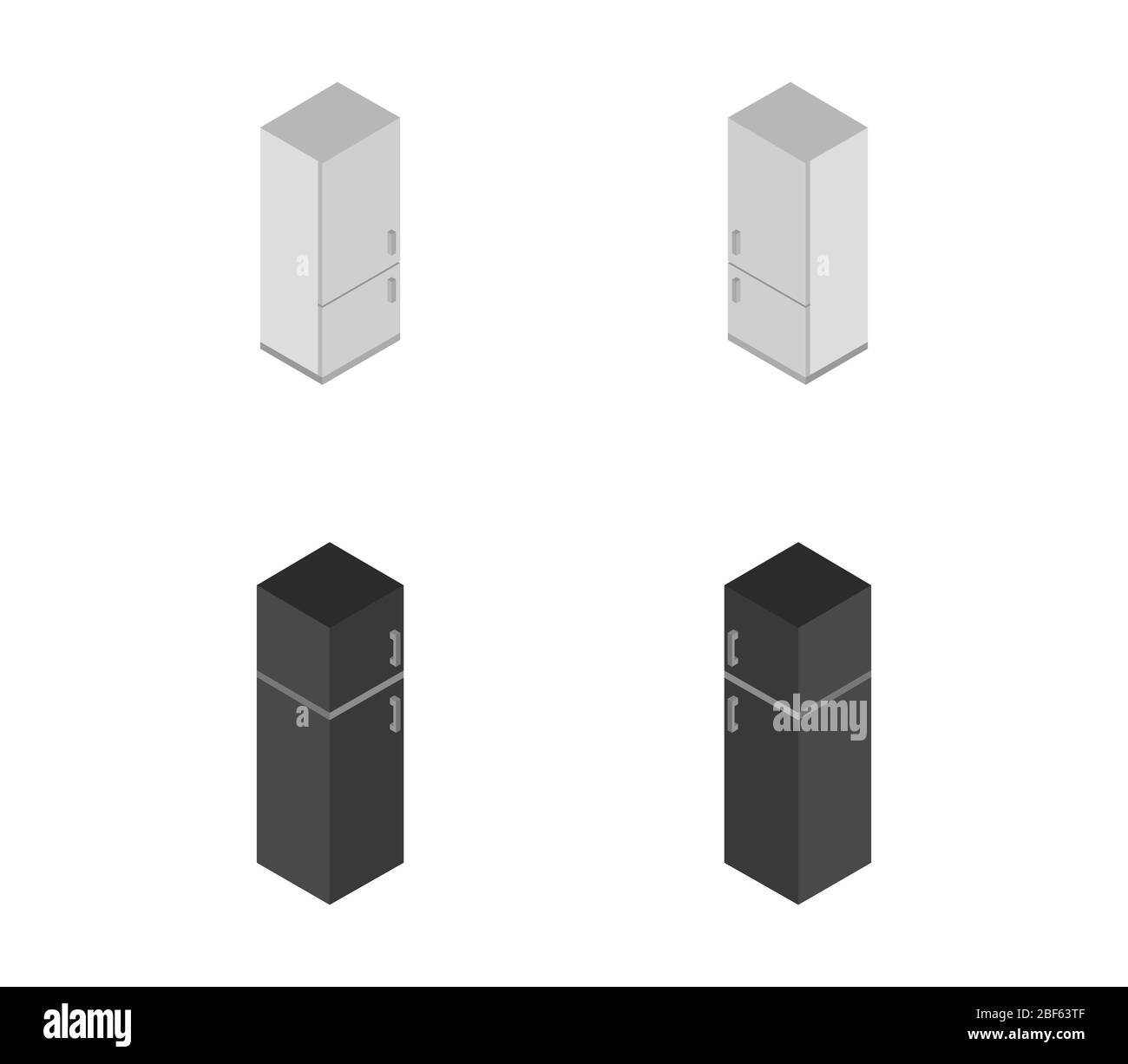 isometric fridge icon illustrated in vector on white background Stock Vector