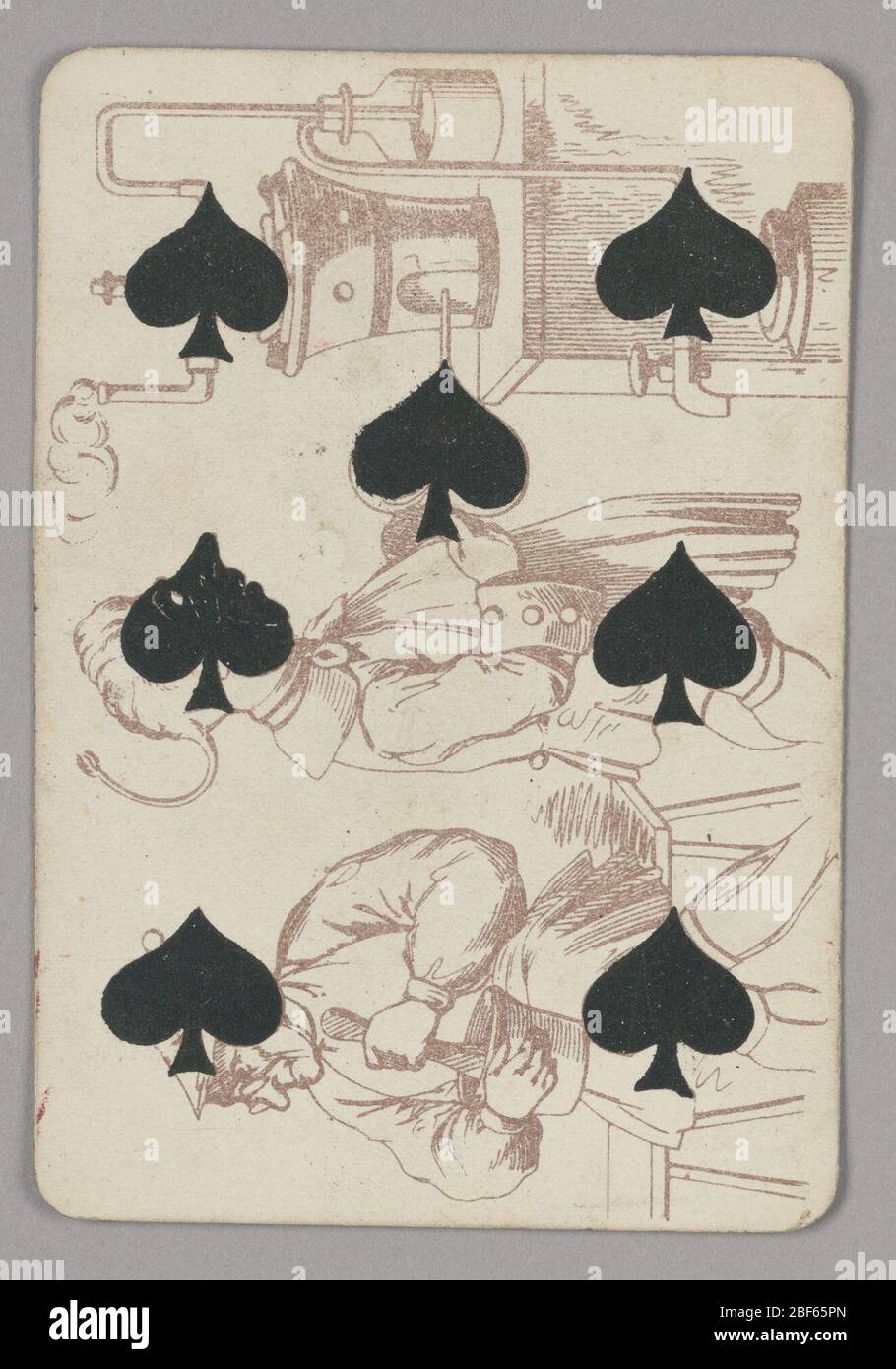 Seven of Spades. Seven of Spades playing card from a pack of transformation playing cards