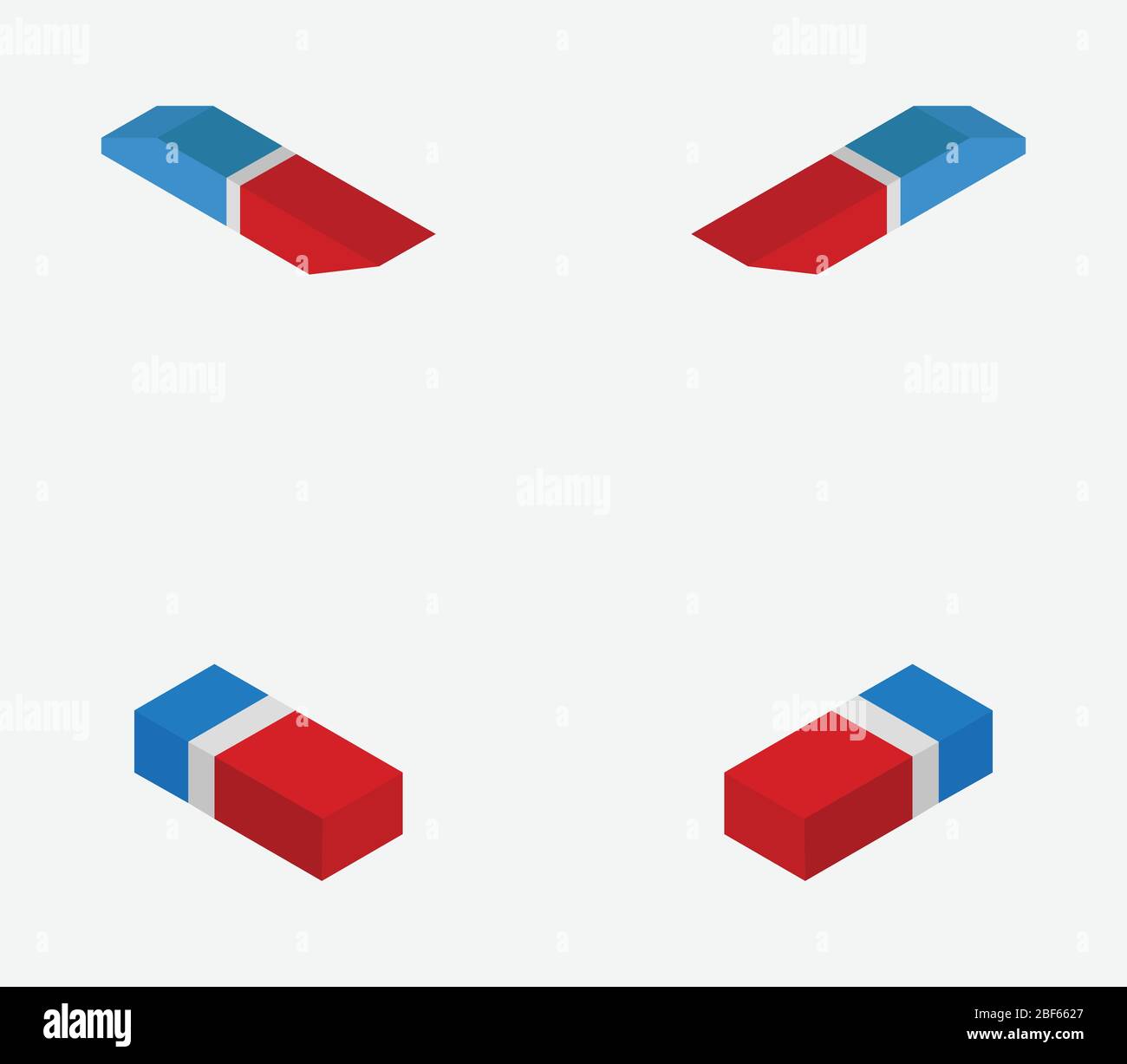 isometric eraser icon illustrated in vector on white background Stock Vector