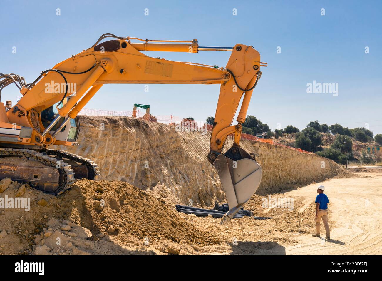 Excavator, or mechanical shovel. Stock Photo