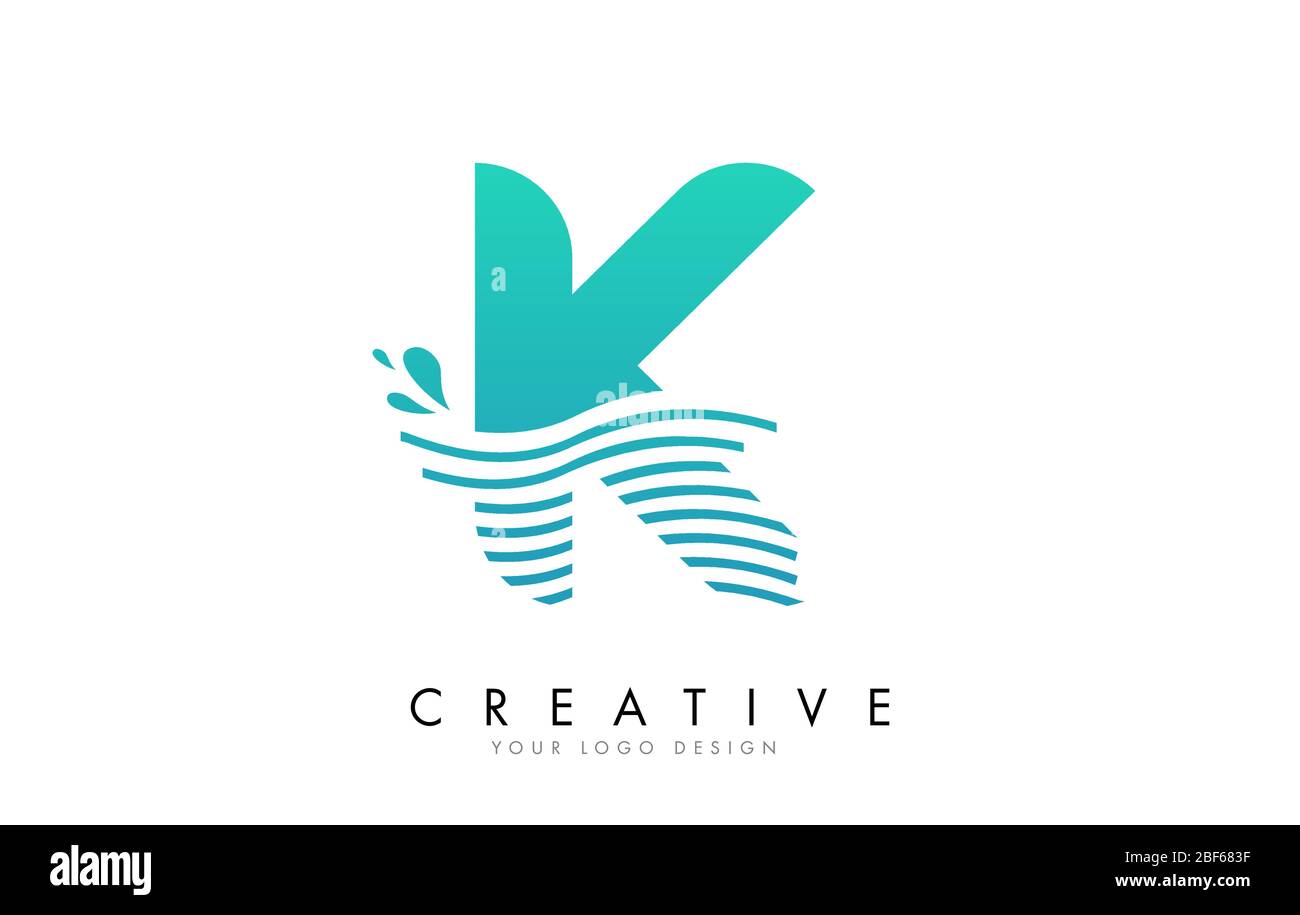 Letter logo with waves and water drops design vector hi-res stock ...