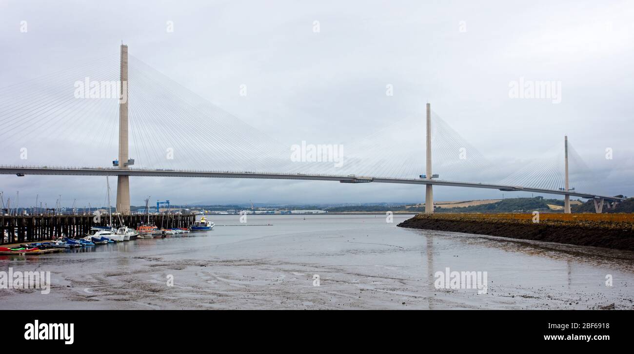 The new Forth Road Bridge, (motorway, M90), over the Firth of Forth, West Lothian, Scotland, UK. Stock Photo