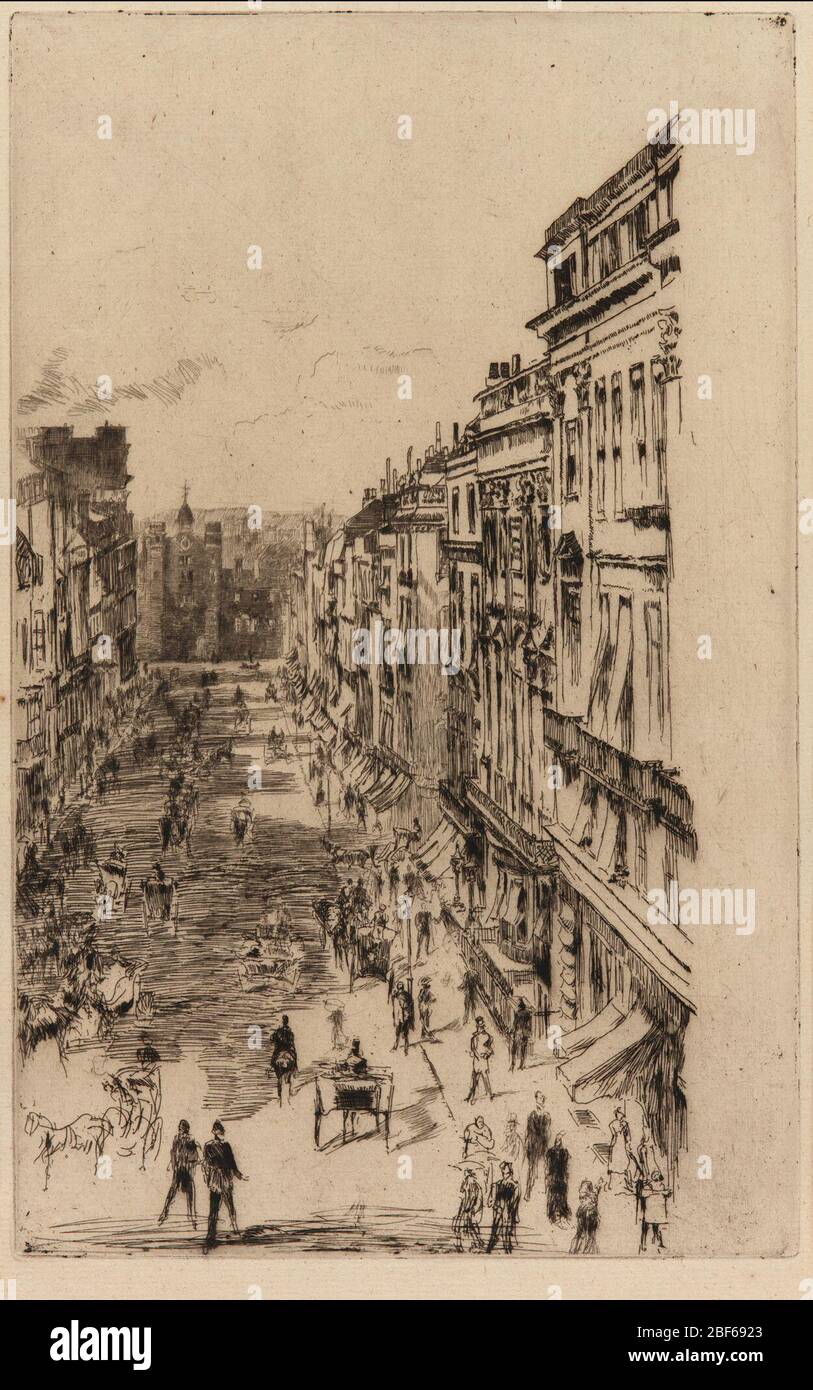 St Jamess Street. Joshua Hutchinson Hutchinson (circa 1829 - 1891)Frederick Keppel and Co. (C.L. Stock Photo
