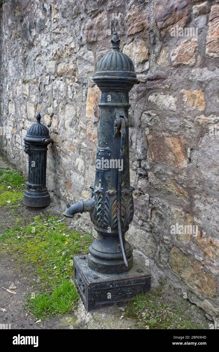 Ancient public water standpipe, Blackness, West Lothian, Scotland, UK. Stock Photo