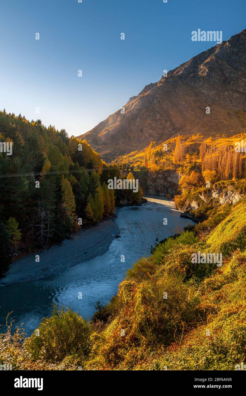 Clutha River near Queensbury, South Island, New Zealand Stock Photo