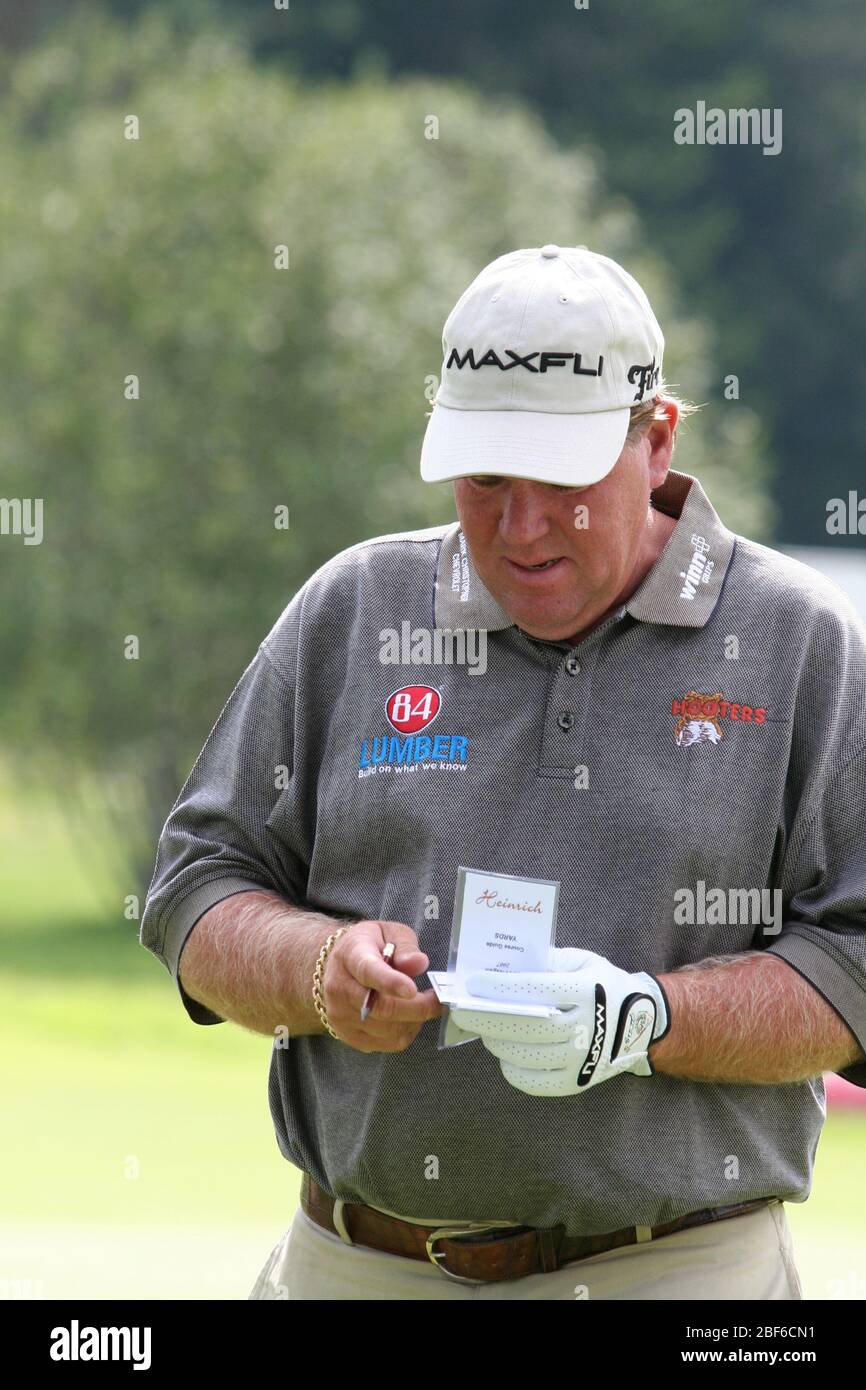 The Legendary PGA Tour player John Daly playing golf in Stockholm / Sweden, Arlandastad, golf course, august 2007. Stock Photo