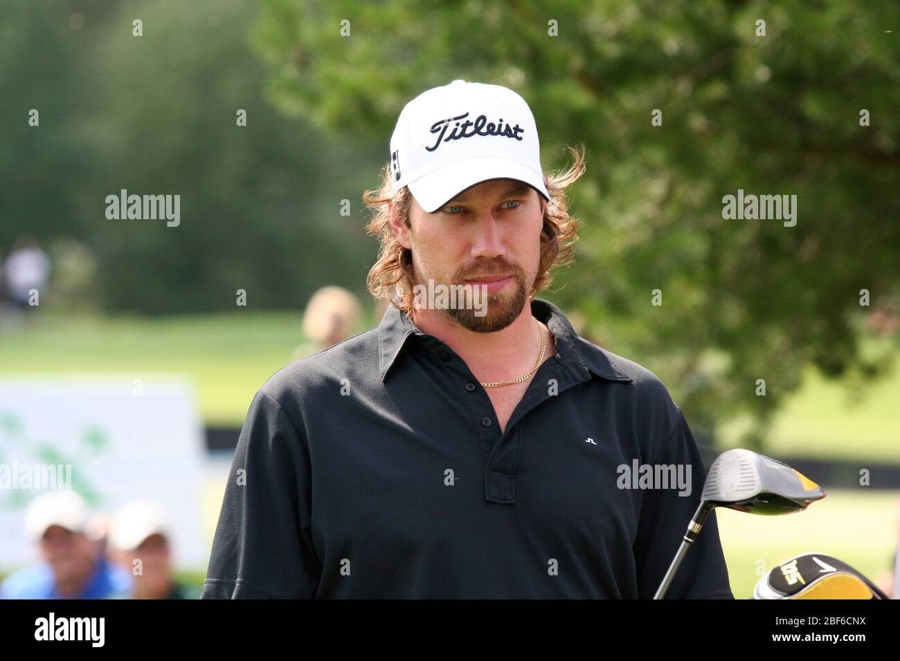 NHL player Peter Forsberg playing golf. Stockholm / Sweden, Arlandastad, golf course, august 2007. Stock Photo