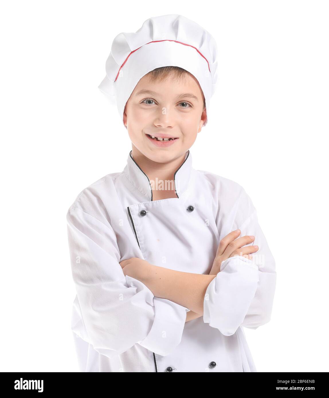 Cute little chef on white background Stock Photo - Alamy