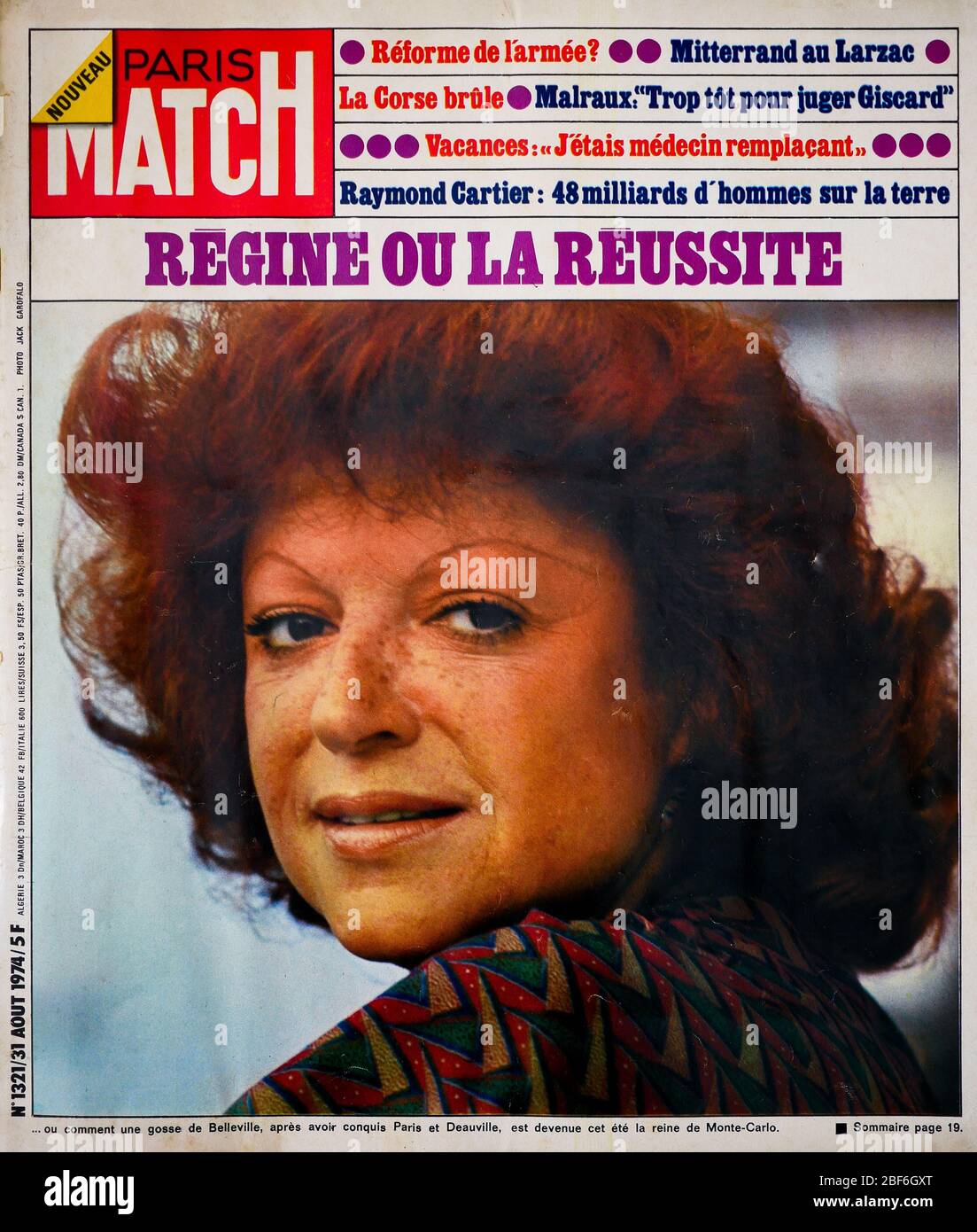 Frontpage of French news and people magazine ParisMatch, n° 1321