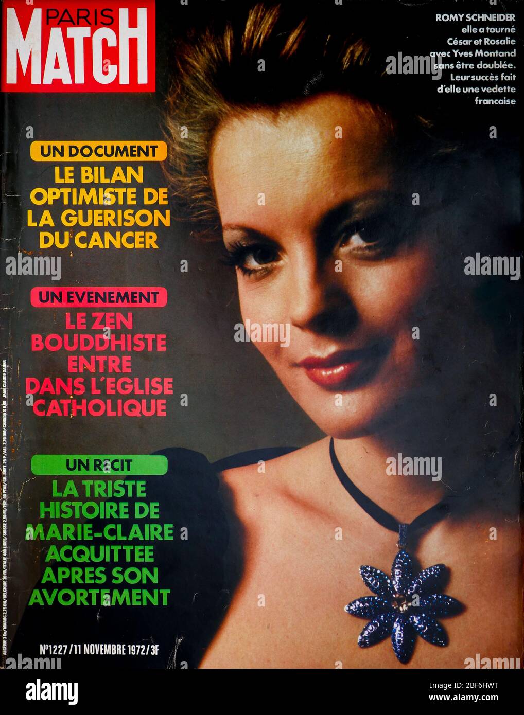 Frontpage of French news and people magazine Paris-Match, n° 1227,  German-French actress Romy Schneider, France Stock Photo - Alamy