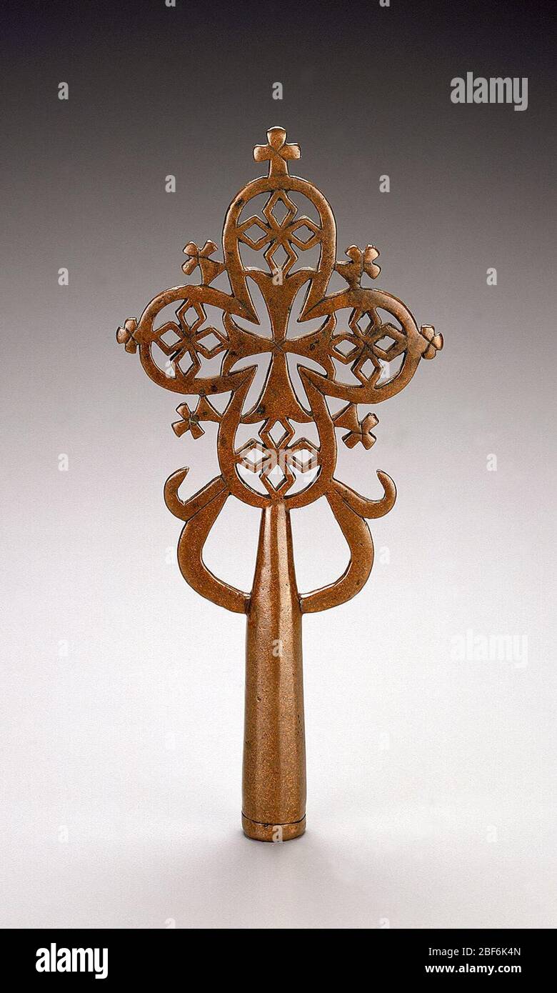 Ethiopian Orthodox; Ethiopia; 15th century; Copper alloy; H x W x D: 24.7 x 11.3 x 2.3 cm (9 3/4 x 4 7/16 x 7/8 in.) Stock Photo