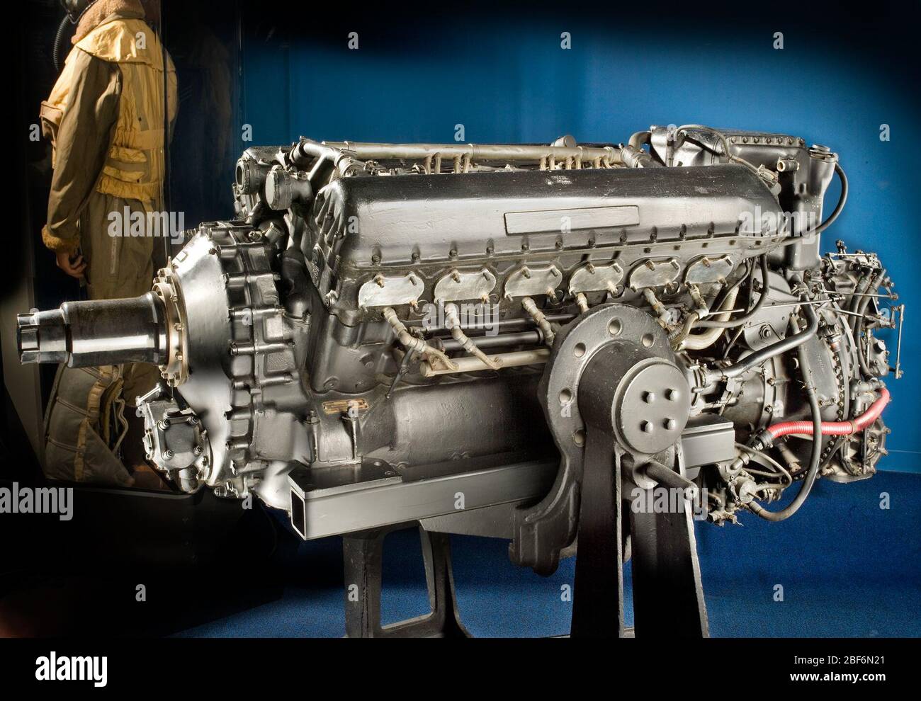 RollsRoyce Merlin RM 14SM Mk 100 V12 Engine. Type: Reciprocating, V-type, 12 cylinders, pressure liquid cooled, superchargedPower rating: 1,227 kW (1,645 hp) at 3,000 rpmDisplacement: 27 L (1,649 cu in.)Bore and Stroke: 137.16 mm (5.4 in.) x 152.4 mm (6 in.)Weight: 778 kg (1,715 lb)Formed in 1906 to produce automobiles, Rol Stock Photo