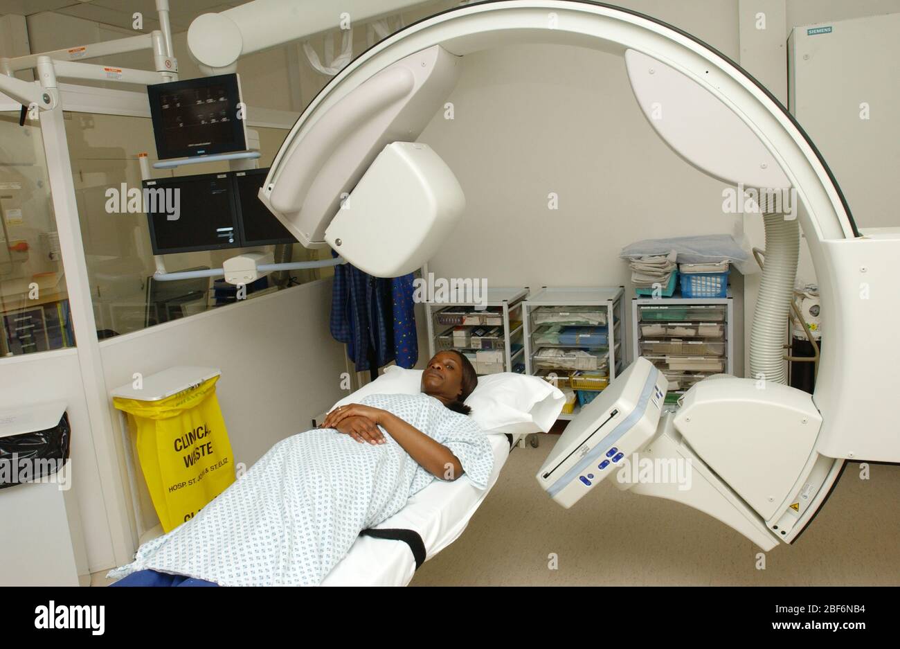 Barium meal, a procedure in which radiographs of the esophagus, stomach and duodenum are taken after barium sulfate is ingested by a patient. Barium m Stock Photo