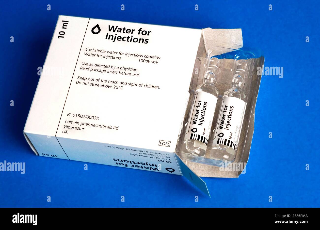 Glass ampoules containing water for injections Stock Photo Alamy